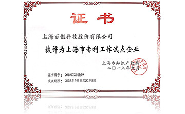 上海市專(zhuān)利工作試點(diǎn)企業(yè)